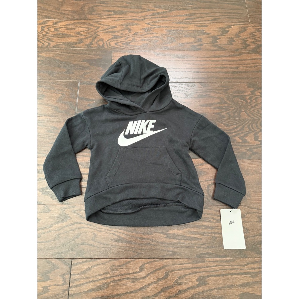 Nike Girls Black Futura Logo Pullover Hoodie Sweatshirt 2T 25K136-023 NWT